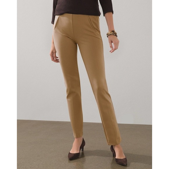 NWT Chico's SO SLIMMING360 Juliet Full Length Pants Brandy Brown Size 3.5 XL 18 - Picture 1 of 11